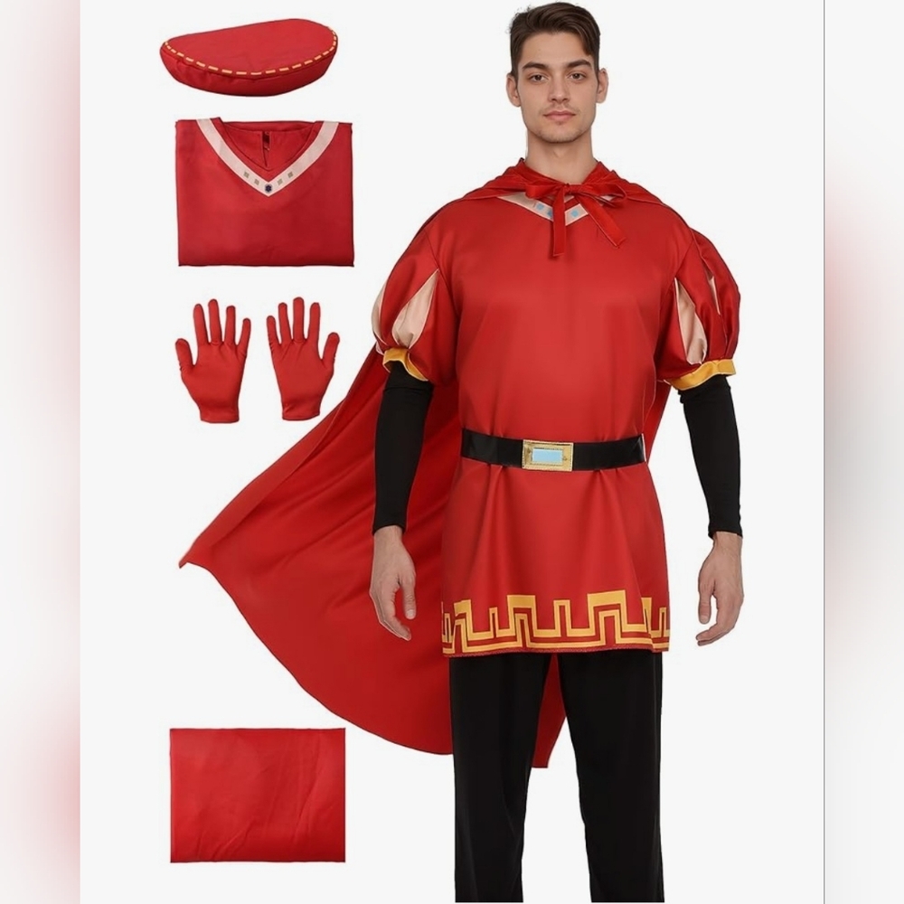 Watcpno Adult King Coplsy Costume Outfit W/Cape Cloak And Cap Suit